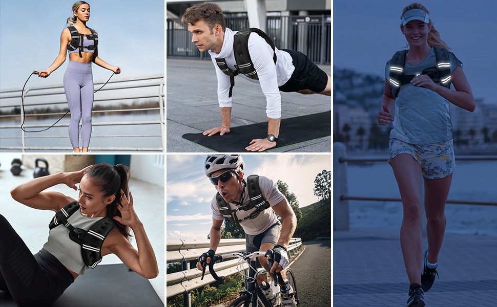 Zeerun Weighted Vest for Men & Women – Adjustable Rucking Vest with Reflective Stripes for Walking, Running & Strength Training