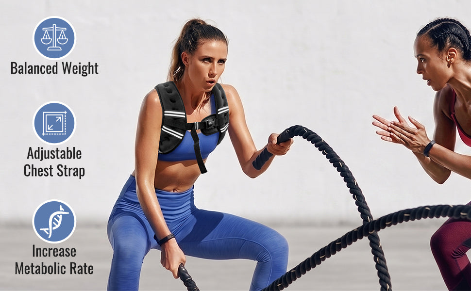 Zeerun Weighted Vest for Men & Women – Adjustable Rucking Vest with Reflective Stripes for Walking, Running & Strength Training